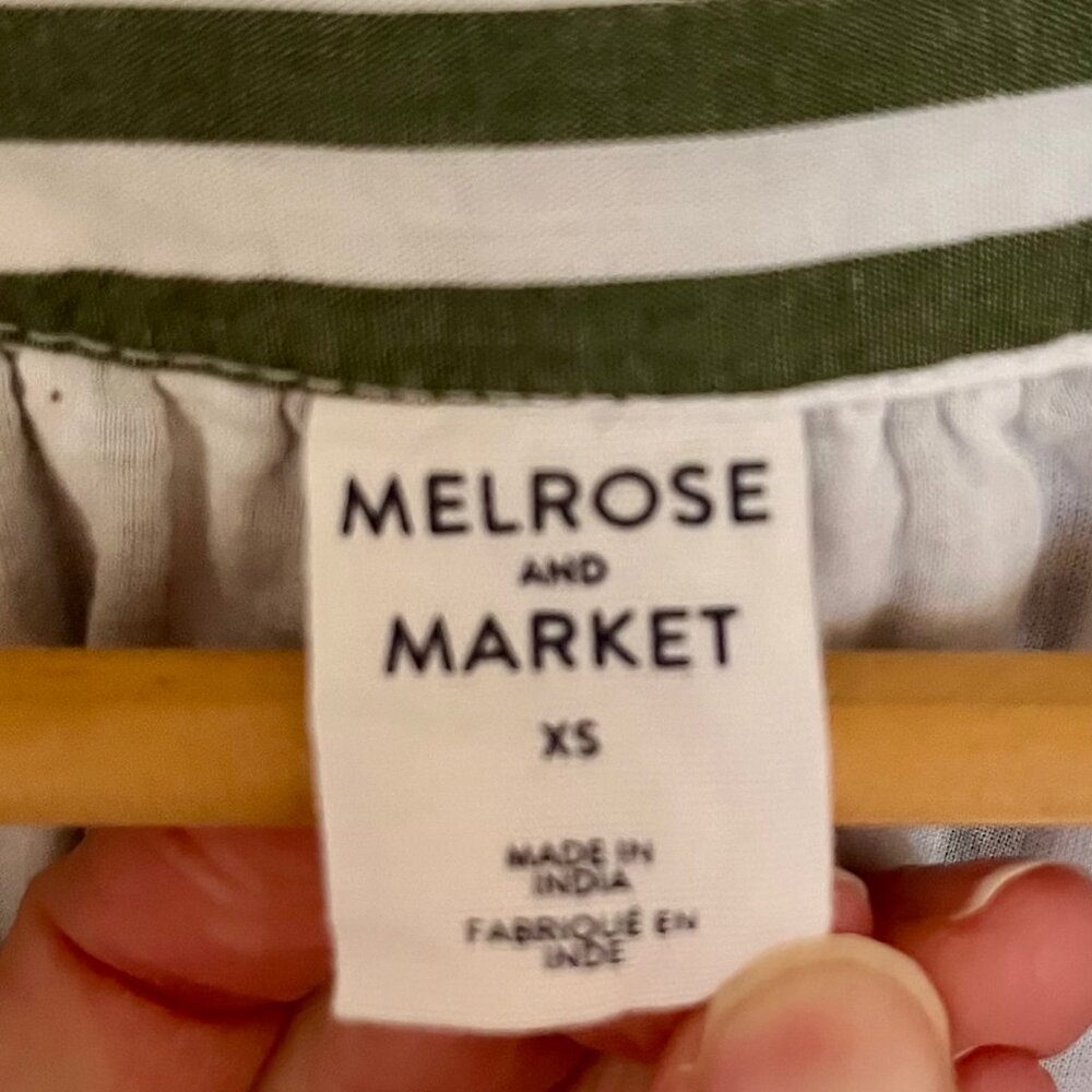 Melrose and Market Striped Cotton Poplin Mini Dress | Size XS - Picture 8 of 9